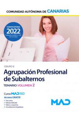Agrupación profesional de subalternos (Grupo E), Comunidad Autónoma de Canarias, 2