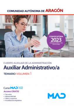 Auxiliar administrativo/a, Comunidad Autónoma de Aragón, cuerpo auxiliar de la administración. Temario, 1