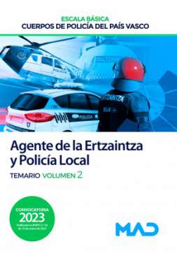 Escala Básica, Cuerpos de Policía del País Vasco, Agente de la Ertzaintza y Policía Local. Temario, 2