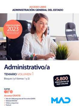 Administrativo/a de la Administración General del Estado (Acceso Libre). Temario, 1