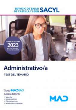 Administrativo/a del Servicio de Salud de Castilla y León (SACYL). Test del temario