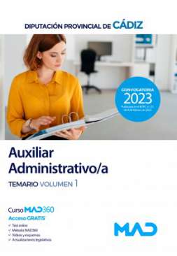 Auxiliar administrativo/a, Diputación Provincial de Cádiz. Temario, 1