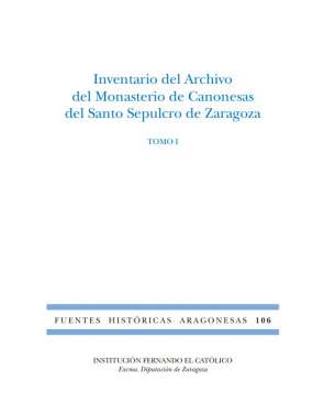 Inventario del Archivo del Monasterio de Canonesas del Santo Sepulcro de Zaragoza