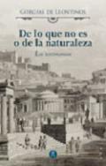 De lo que no es, o, De la naturaleza : los testimonios