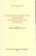 �ndex de l'arxiu del monestir de Sant Feliu de Gu�xols