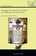 Cat�logo de manuscritos hebreos de la Biblioteca de Montserrat