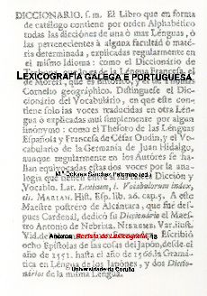 Lexicograf�a galega e portuguesa
