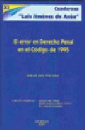 El error en derecho penal en el c�digo de 1995